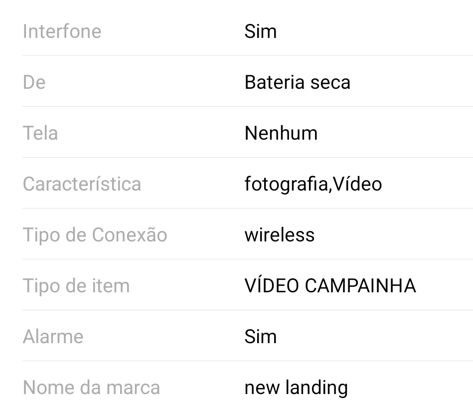 Campainha com camera videoporteiro ligado telemóvel